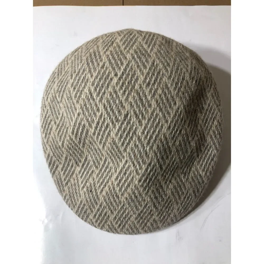 Vtg 90s Kangol Galway Wicker Flat Cap Ivy Driving Hat Wool Angora Eclectic Sz XL